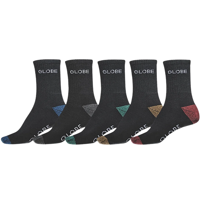 Globe - Ingles Crew Sock 5 Pack - Black/Assorted - Socken
