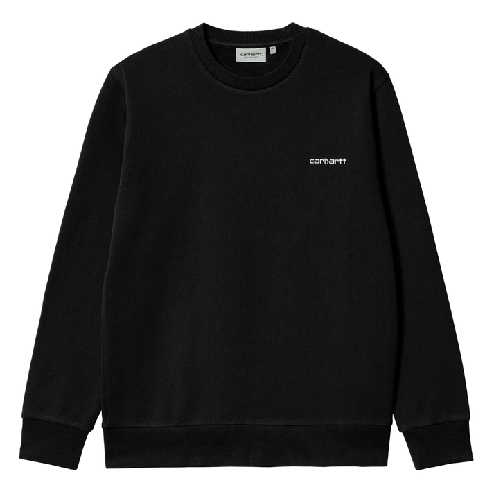 Carhartt - Script Embroidery Sweat - Black / White - Crew Sweater