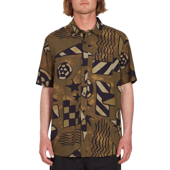Volcom - HAND GEO SS - SERVICE GREEN - Kurzarmhemd
