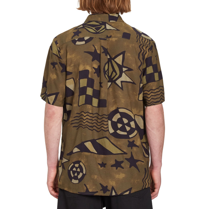 Volcom - HAND GEO SS - SERVICE GREEN - Kurzarmhemd