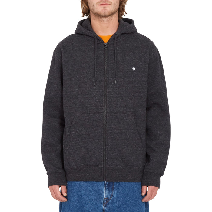 Volcom - SNGL STN ZIP FLEECE - HEATHER BLACK - Zip Hoodie