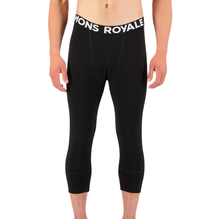 Mons Royale - Cascade Merino Flex 200 3/4 Legging - Black - Funktions Unterhose Kurz