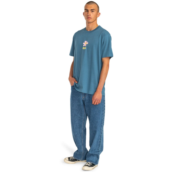 RVCA - HAND PICKED SS TEE - COOL BLUE - T-Shirt