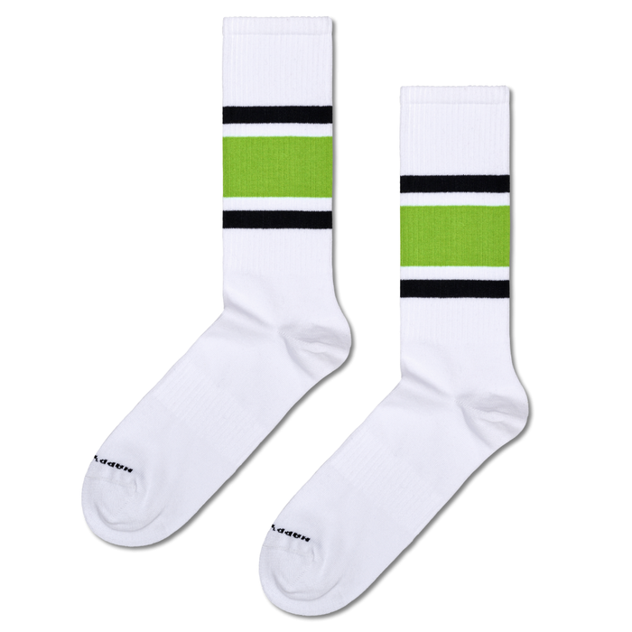 Happy Socks - Simple Stripe Sneaker Sock - White - Socken