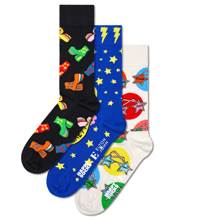 Happy Socks - Elton John 3-Pack Gift Set - Black - Socken