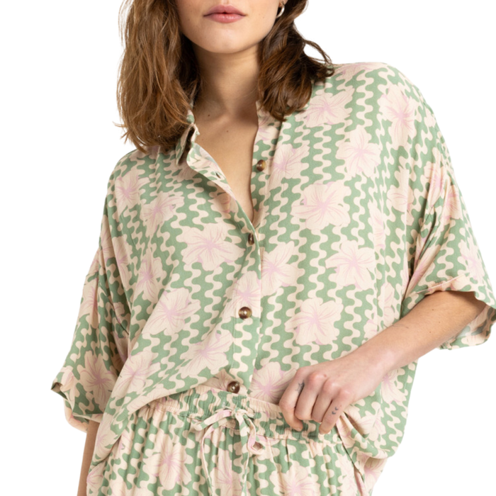 Roxy - Beach Nostalgia - Basil Party Waves Yw - Kurzarmhemd