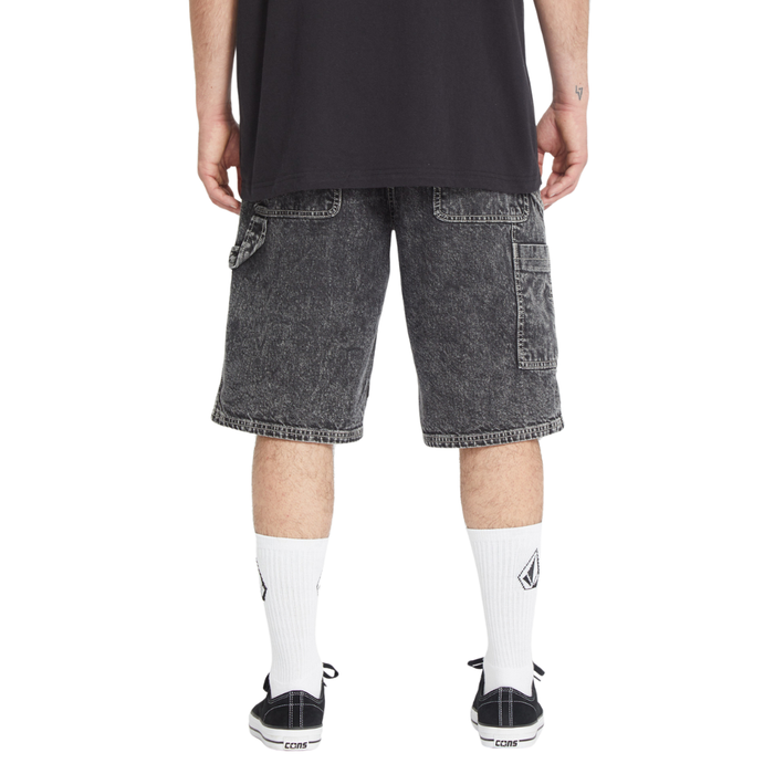 Volcom - Labored Denim Utility Short - Light Acid Black - Baggy Short