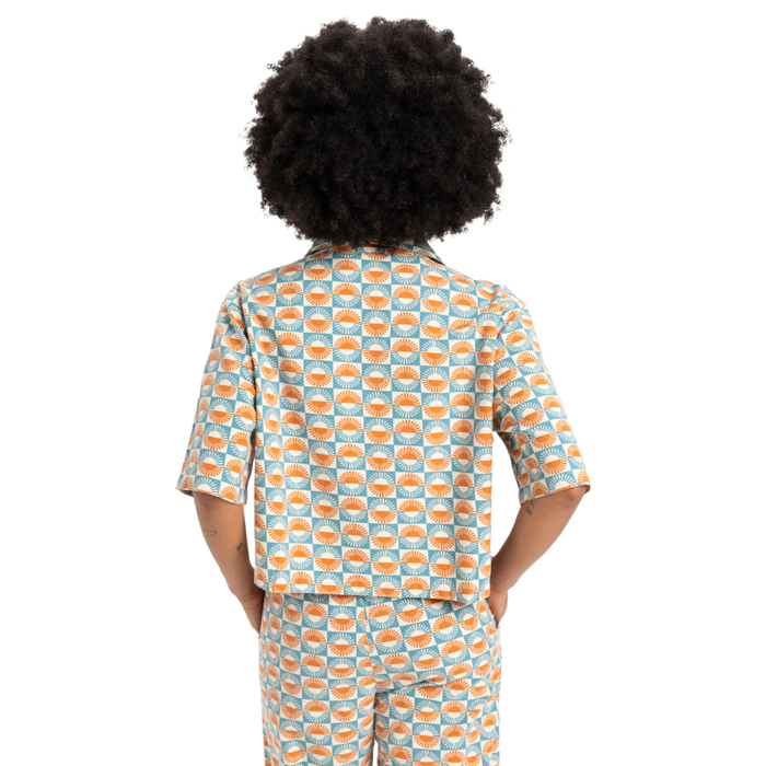 Quiksilver - Dad Crop Fit SS Cotton - Brittanyblueflorever - Kurzarmhemd