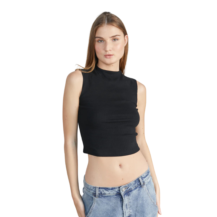 24Colours - Top - Black - Crop Top