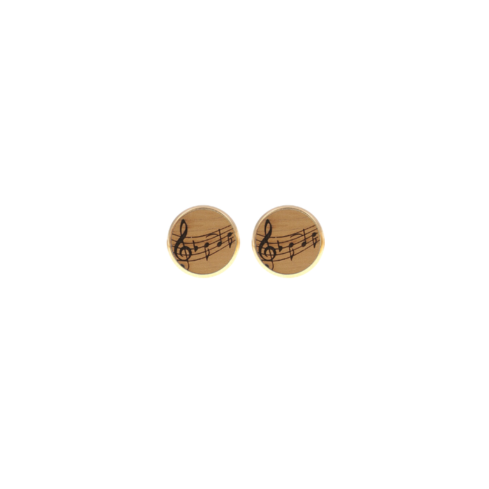 Eydl - Noten Ohrenstecker Steel Gold Holz - N-Noten - Ohrring