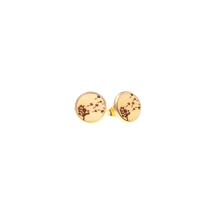 Eydl - Noten Ohrenstecker Steel Gold Holz - A-Noten - Ohrring