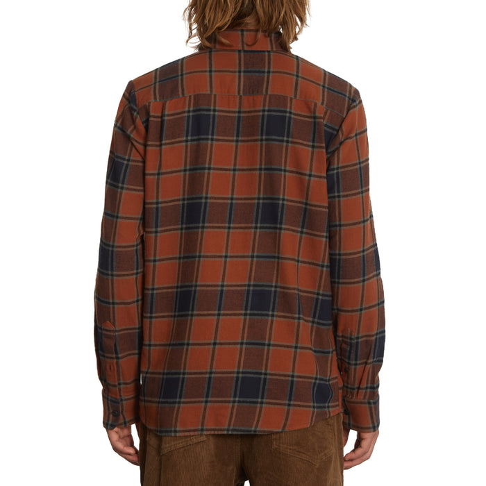 Caden Plaid Longsleeve/HEMD - VOLCOM - MOCHA - Longsleeve/HEMD