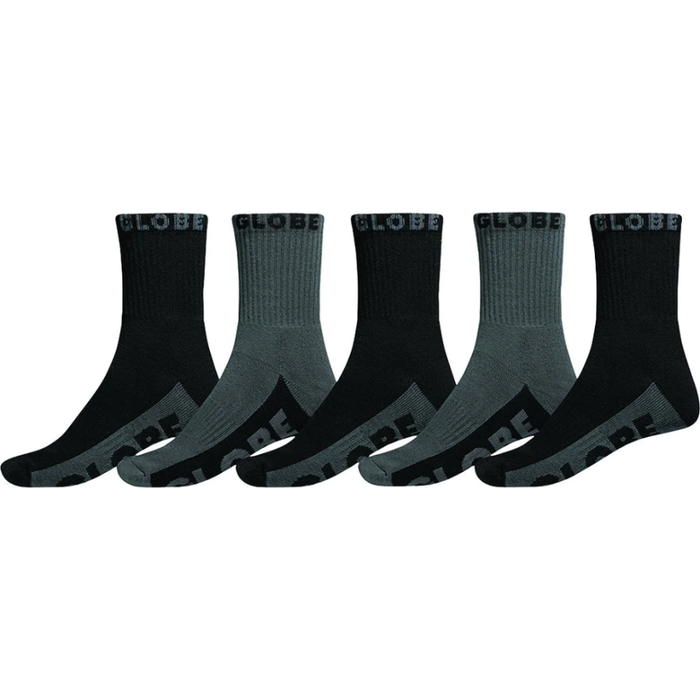 Globe - BLACK/GREY CREW SOCK 5PK - Black/Grey - Socken