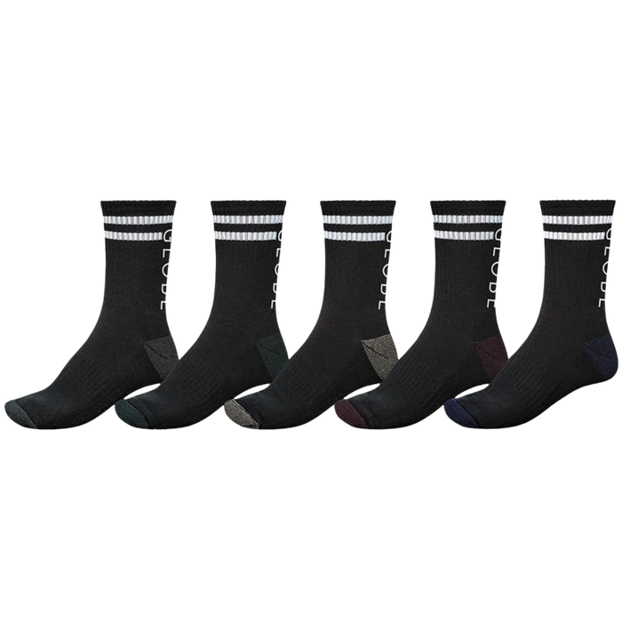 Globe - Carter Crew Sock 5 Pack - Black/Assorted - Socken