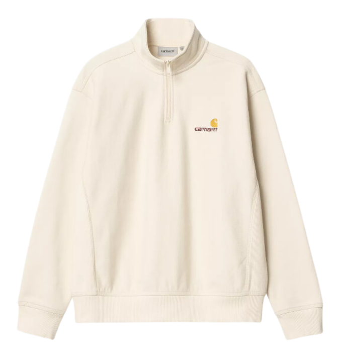 Carhartt WIP - Half Zip American Script Sweat - Natural - Zip Crew