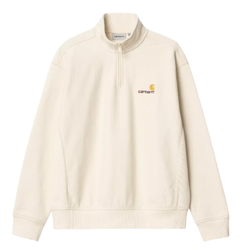 Carhartt WIP - Half Zip American Script Sweat - Natural - Zip Crew