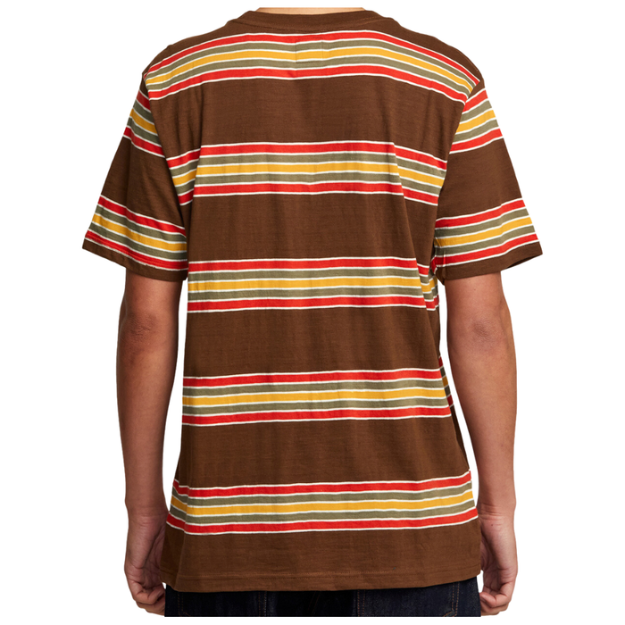 RVCA - SOMEDAYS STRIPE M KTTP  - BOMBAY BROWN - T-Shirt