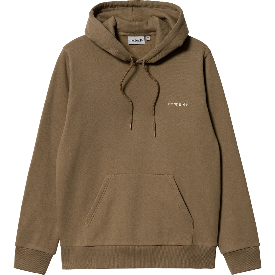 Carhartt - Hooded Script Embroidery Sweat - Buffalo / White - Kapuzenpulli
