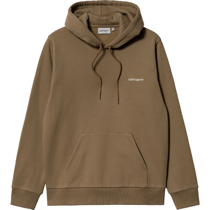Carhartt - Hooded Script Embroidery Sweat - Buffalo / White - Kapuzenpulli