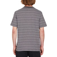 Volcom - STATIC STRIPE CREW SS - BLACK - T-Shirt