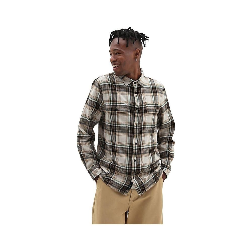Vans - HELLESON LS SHIRT - OATMEAL/BLACK - Langarmhemd
