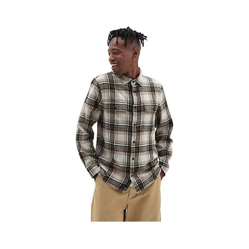 Vans - HELLESON LS SHIRT - OATMEAL/BLACK - Langarmhemd