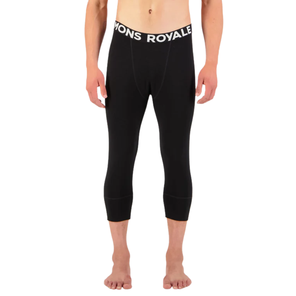 Mons Royale - Cascade Merino Base Layer 3/4 Legging - Black - Funktions-Unterhose Lang