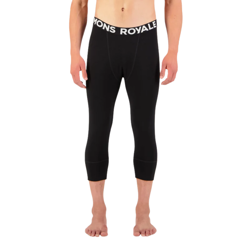 Mons Royale - Cascade Merino Base Layer 3/4 Legging - Black - Funktions-Unterhose Lang