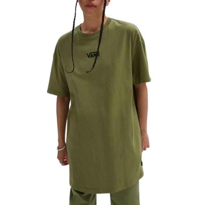 Vans - WM CENTER VEE TEE DRESS - LODEN GREEN - Kleid Kurz