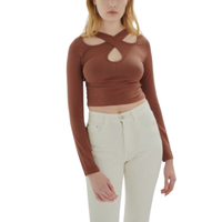 24 Colours - Shirt - brown - Fashion Top