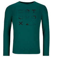 Ortovox - 185 MERINO BRAND OUTLINE LS M - dark pacific -  Funktions-Shirt Langarm