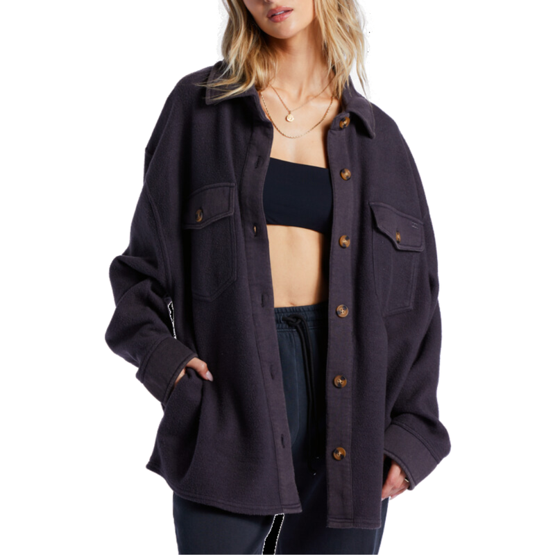 Billabong - ANYTIME SHACKET  OTLR  - Black Sands - Fleece Hemd
