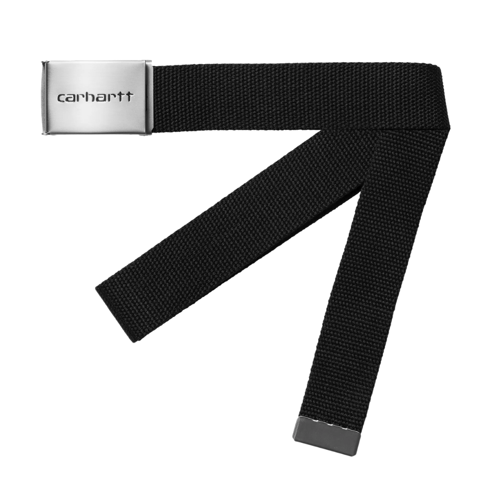 Carhartt - Clip Belt Chrome - Black - Textilgürtel