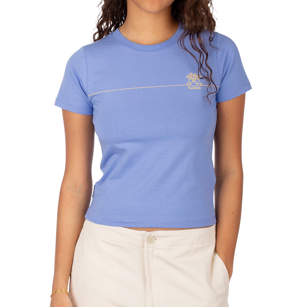 Iriedaily - Palm Stripe Tee  - lavender blue - T-Shirt