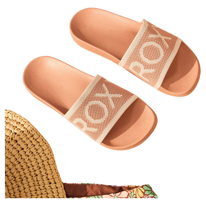 Roxy - Slippy Knit - Wheat/Turkish Coffee - Slide
