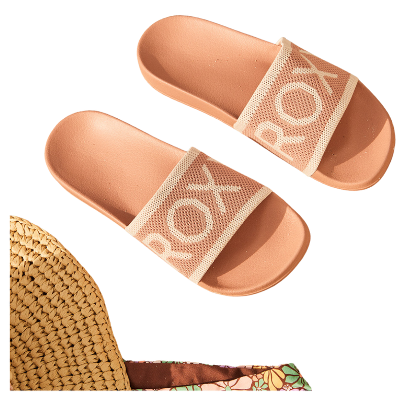 Roxy - Slippy Knit - Wheat/Turkish Coffee - Slide