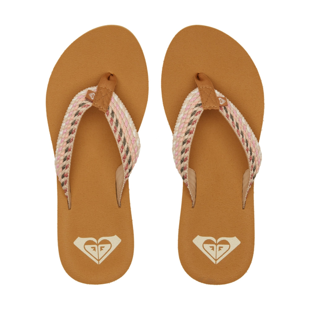 Roxy - PORTO ROPE - NATURAL/CRAZY PINK - Flip Flop
