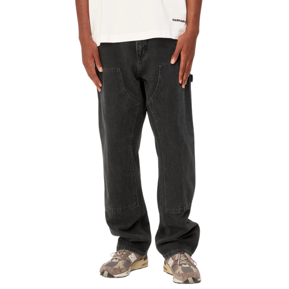 Carhartt - Double Knee Pant - Black stone washed - Straight Fit Pant