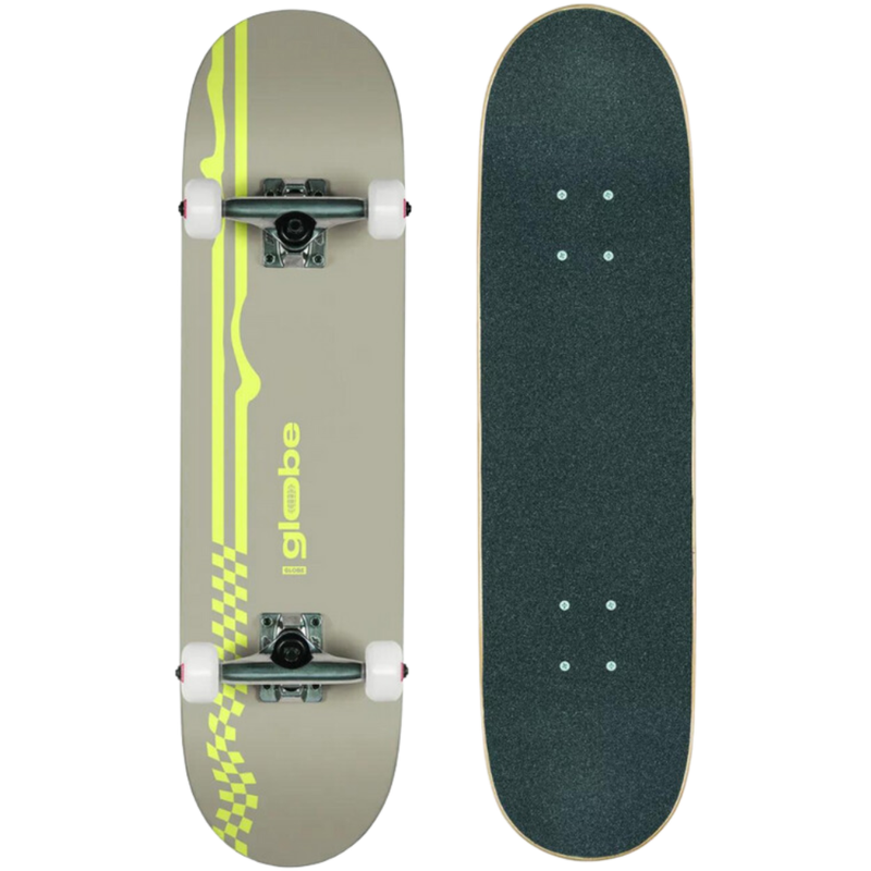 Globe - Kids Racer Micro - Fog/Hyper Green - Skateboard-Complete
