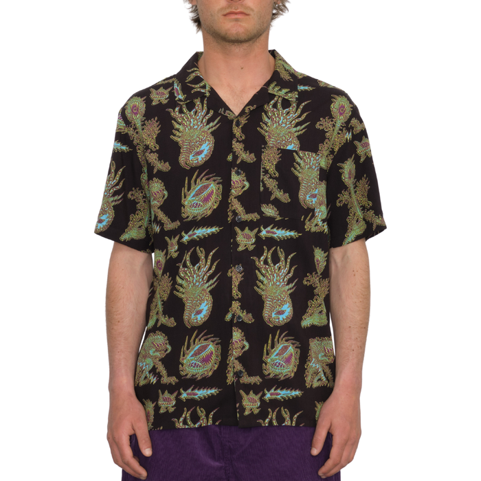 Volcom - FA TETSUNORI SS - BLACK - Kurzarmhemd