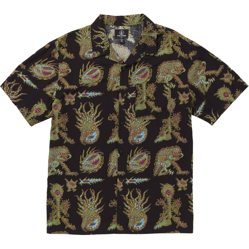 Volcom - FA TETSUNORI SS - BLACK - Kurzarmhemd