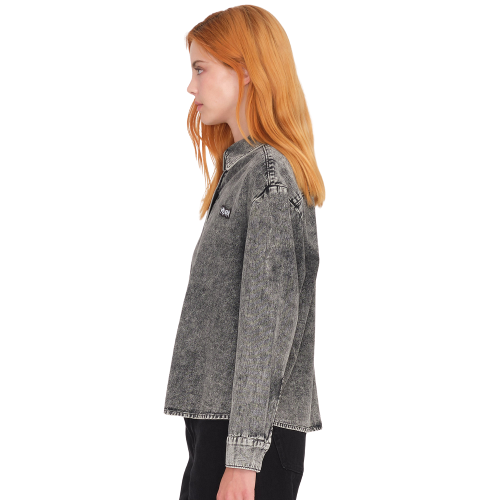 Volcom - ASPHALT SHIRT LS - BLACK - Langarmhemd