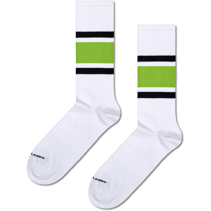 Happy Socks - Simple Stripe Sneaker Sock - White - Socken