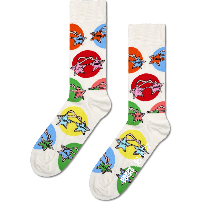 Happy Socks - Elton Glasses Sock - White - Socken