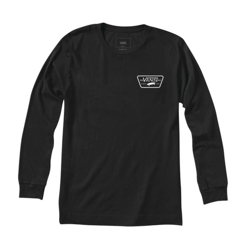Vans - MN Full Patch Back LS  - Black/White - T-Shirt Langarm