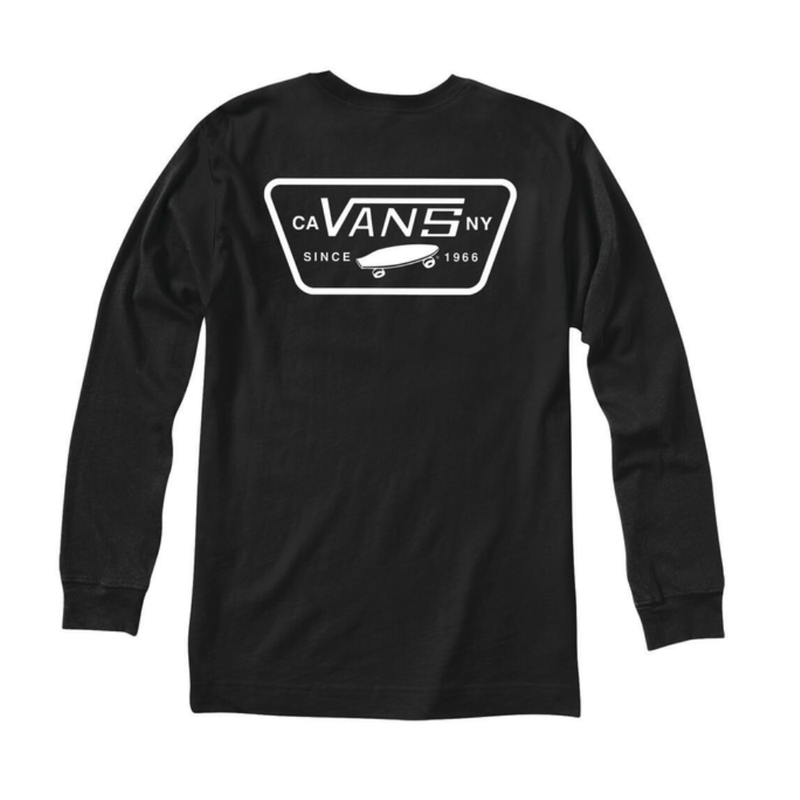 Vans - MN Full Patch Back LS  - Black/White - T-Shirt Langarm