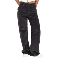Roxy - Surf On Cloud Cord Stretch - Phantom - Baggy Fit Pant