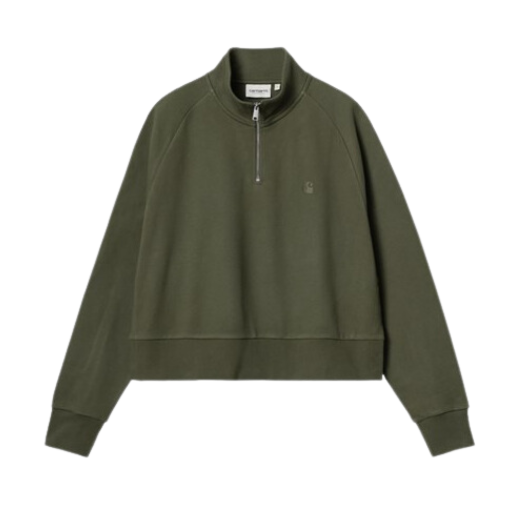 Carhartt - W Colburn High Neck Sweat - Office Green - Zip Crew