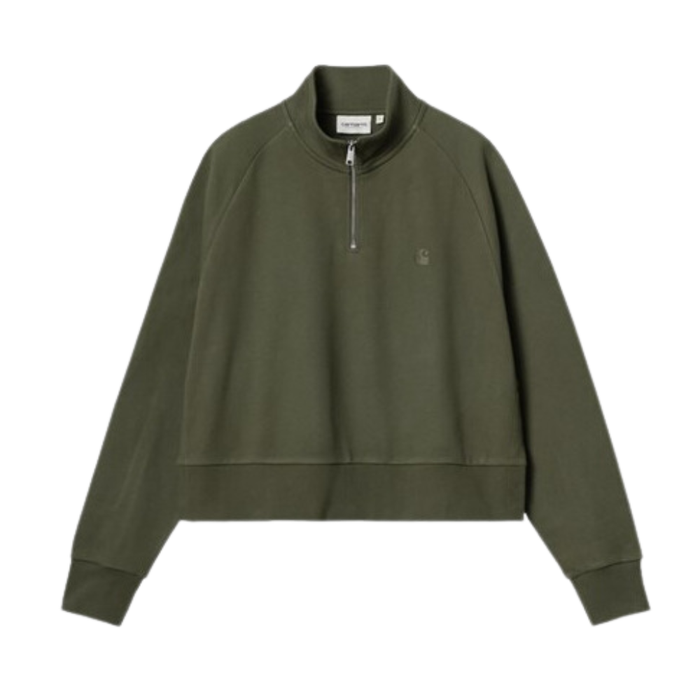 Carhartt - W Colburn High Neck Sweat - Office Green - Zip Crew