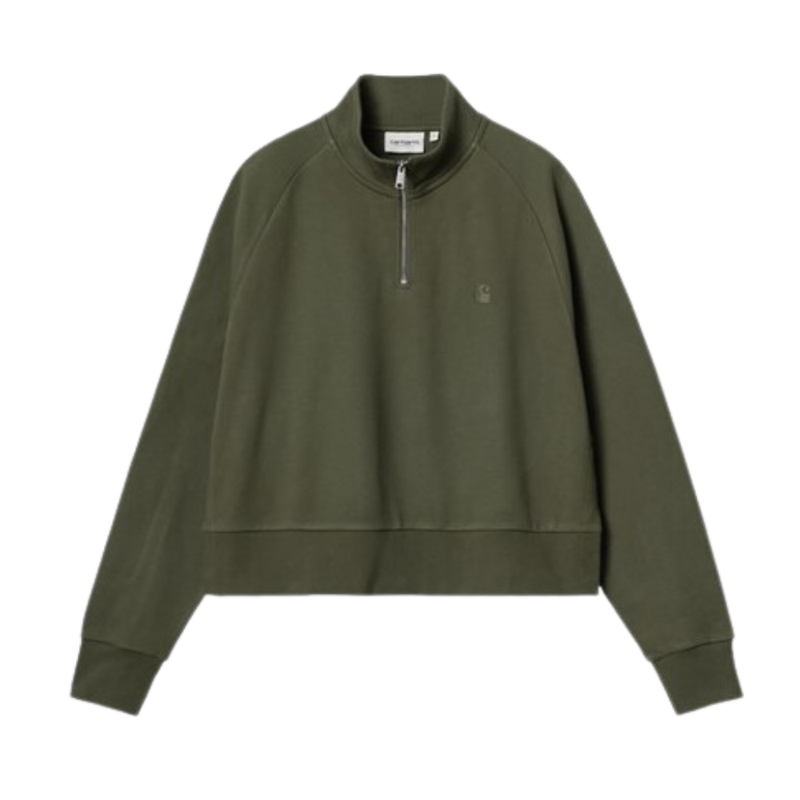 Carhartt - W Colburn High Neck Sweat - Office Green - Zip Crew